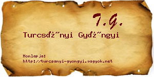 Turcsányi Gyöngyi névjegykártya